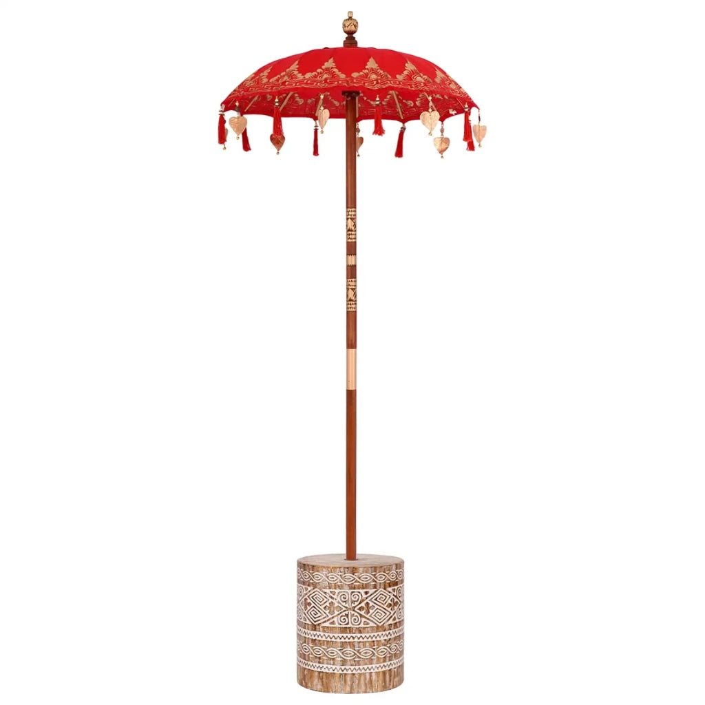 Ombrello balinese con base Rosso 95 x 95 x 260 cm 3356913