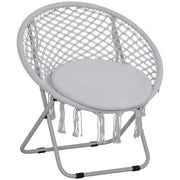 Poltrona a dondolo in rattan ¨C Zephmum ¨C Grigio, 80x90x100 cm