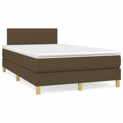 Letto a Molle Materasso e LED MarroneScuro 120x190cm in Tessuto 3270077