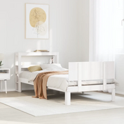 vidaXL Giroletto con Testiera senza Materasso Bianco 90x200 cm