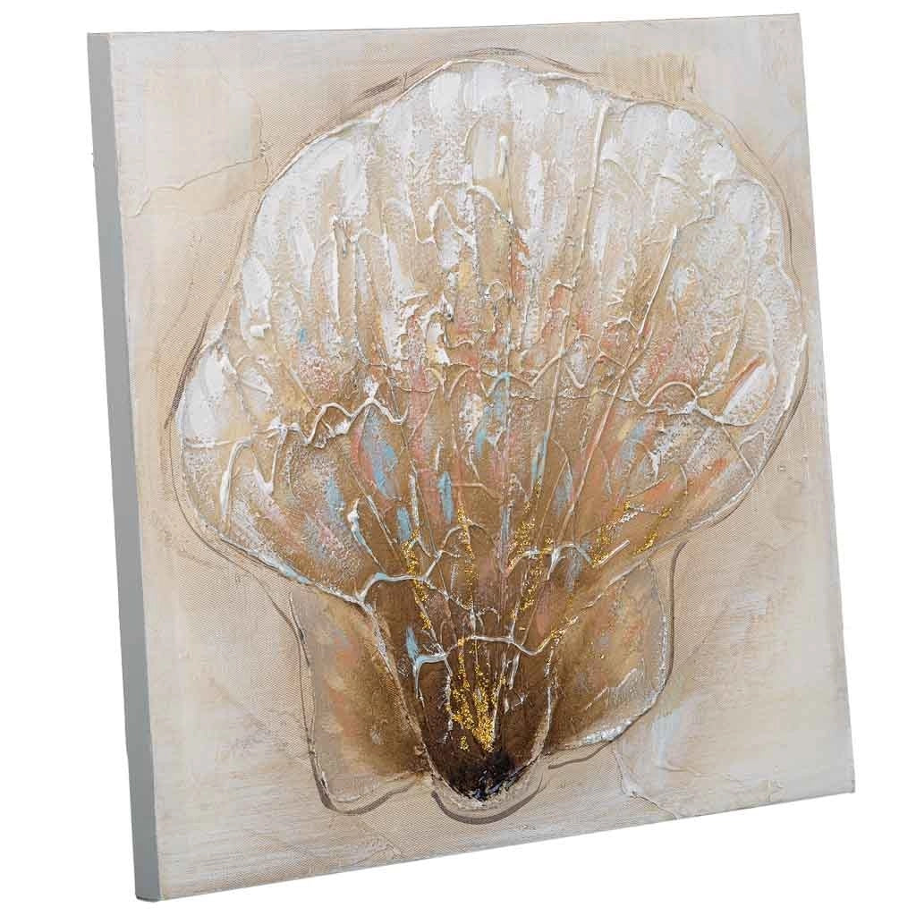 Quadro dipinto a mano con rilievo grigio 40x40x2,5h
