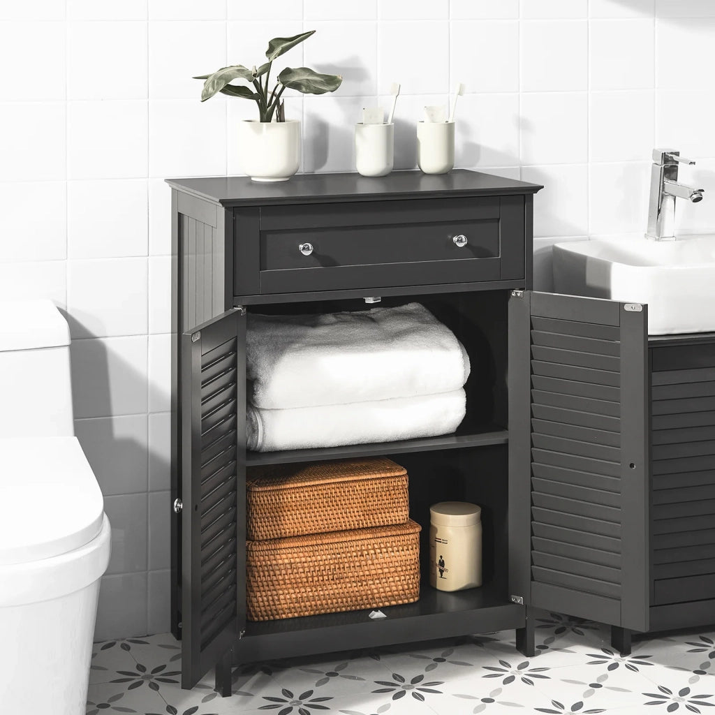 Mobiletto Bagno Colonna Bagno Cassettiera Bagno Con Cassetti Grigio FRG238-DG