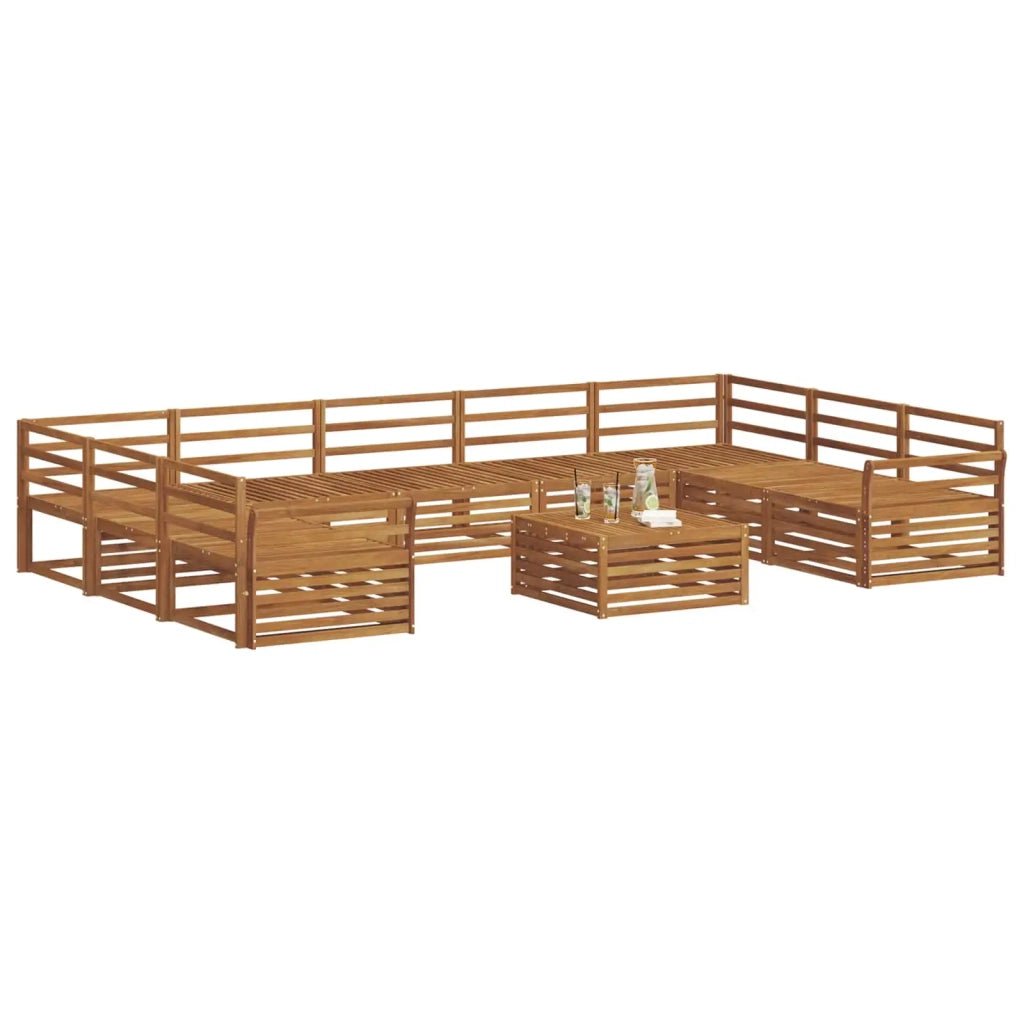 Set di divani da esterno 10 pcs Naturale