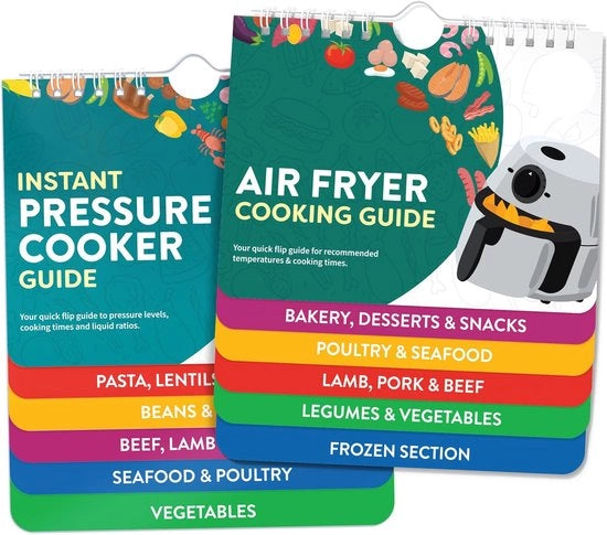 Guida Magnetica per Cucina per Air Fryer e Instant Pot - 7 x 6 Pollici - Accessori di Cucina Pratici per la Cucina - Guida di Cottura per Air Fryer - Tempi di Cottura e Temperature