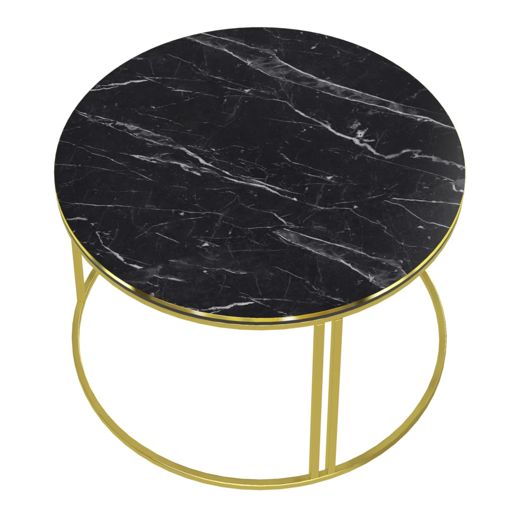 Tavolino rotondo 50 x 80 cm marmo nero oro 03_0008426