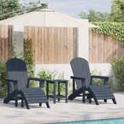 Set di Lounge da Giardino  3 Pezzi Blu Navi HDPE