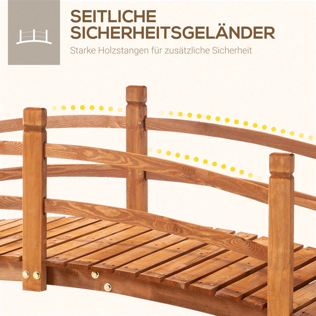 Ponticello da Giardino in Legno Massello ¨C zephmum ¨C 185 cm, Arancione, con Gelander