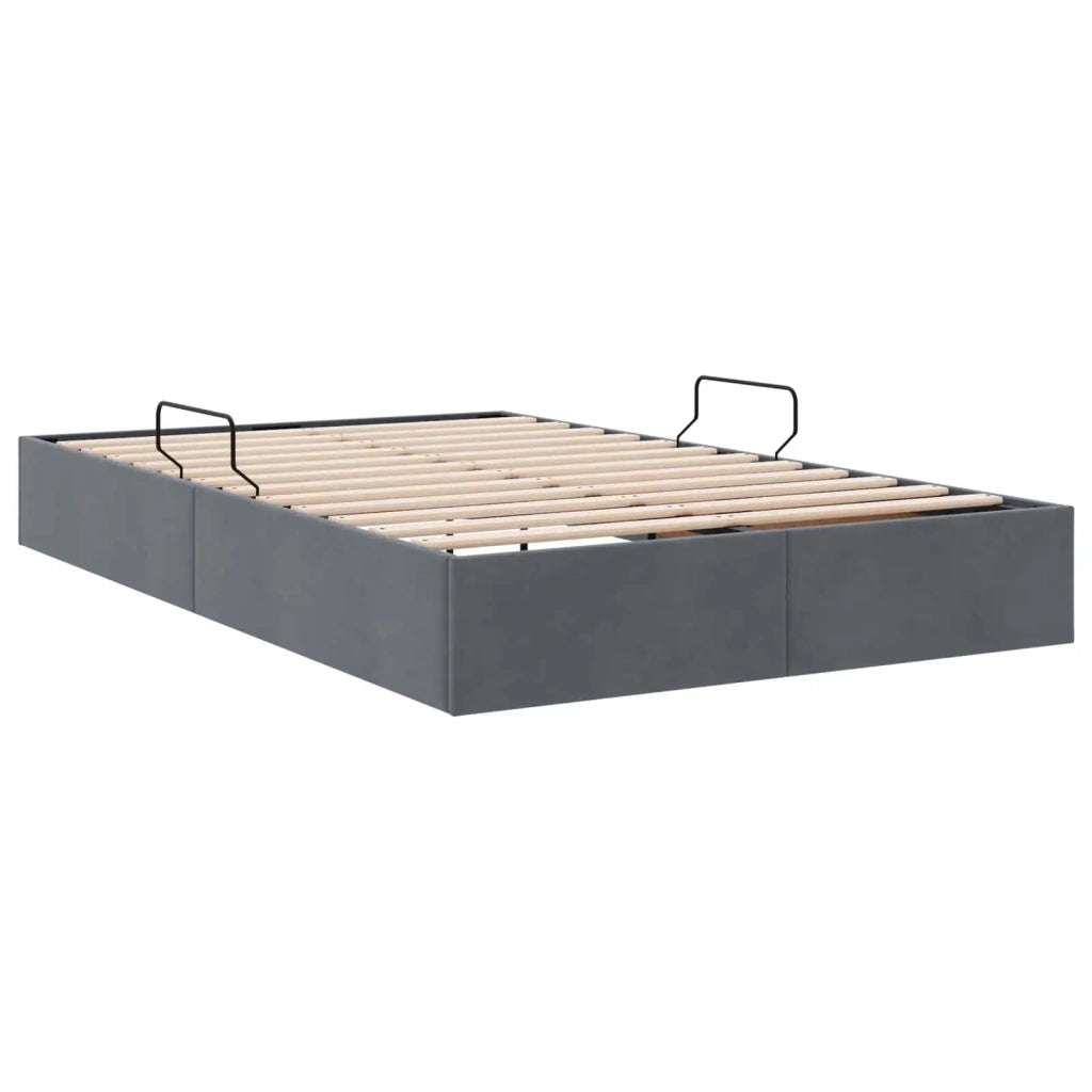 Letto ottomano Grigio Scuro 120 x 190 cm Velluto