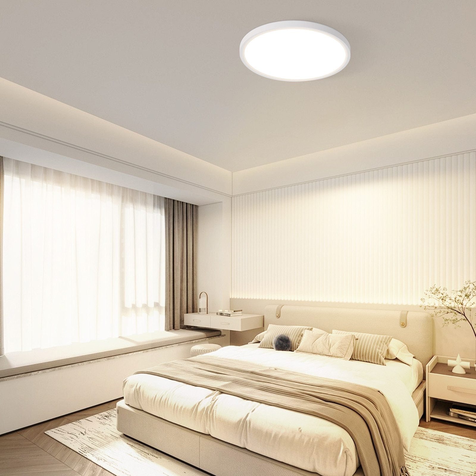 ZMH Lampada da soffitto plafoniera LED moderna rotonda bianca 22 cm per interni corridoi