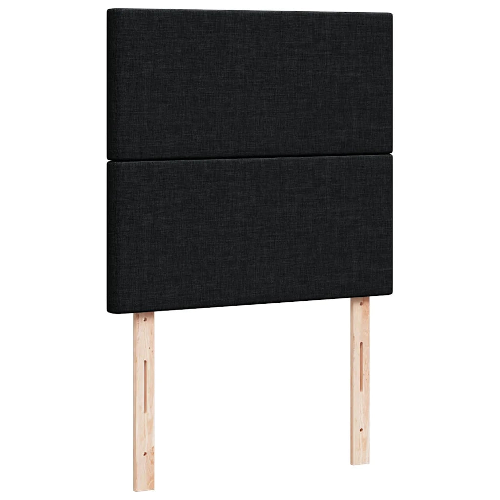 Pouf Letto con Materasso Nero 90x200 cm in Tessuto 3313045