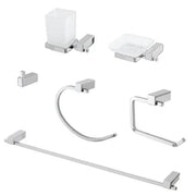 Set accessori a muro 6 pezzi in acciaio cromato e viti incluse  Unica