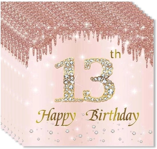 Serviette per festa - 20 pezzi - decorazione per compleanni - compleanno 13 anni - serviette in carta - decorazione per feste