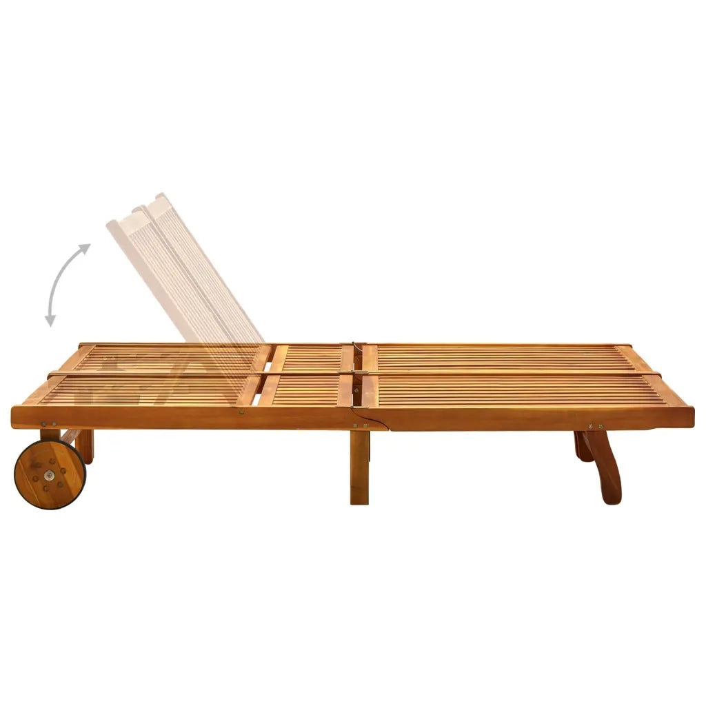 Lettino Prendisole per 2 Persone in Legno Massello di Acacia 311873