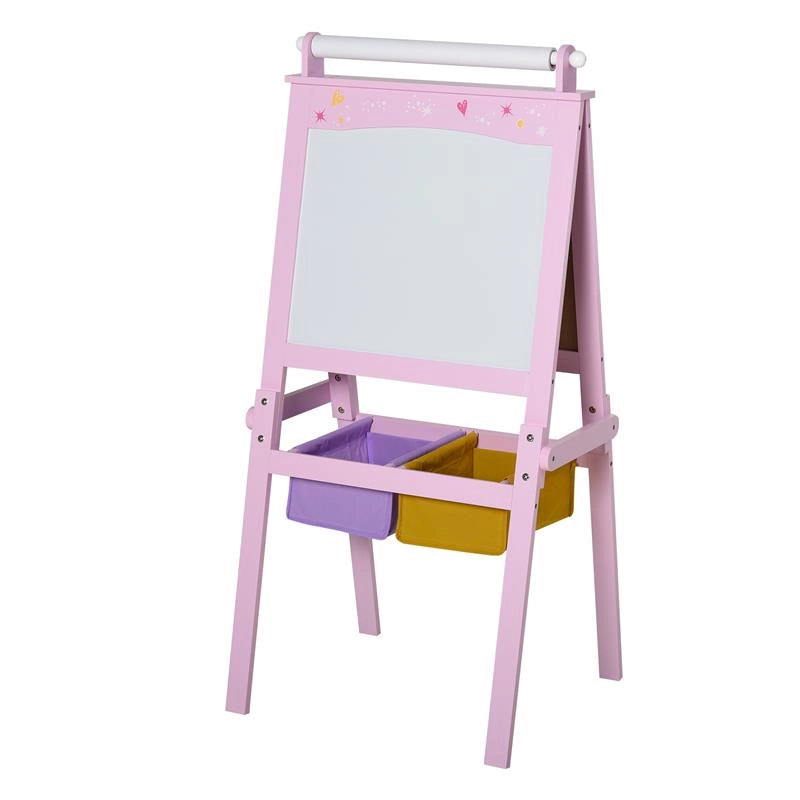 LAVAGNETTA PER BAMBINI 3 IN 1 CON RULLO FOGLI DI CARTA IN LEGNO ROSA