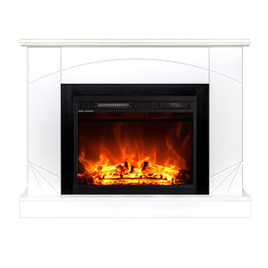 Camino Elettrico da Pavimento 85x110x27 cm Effetto Fiamma 1500W Madeira & Lorance Noce