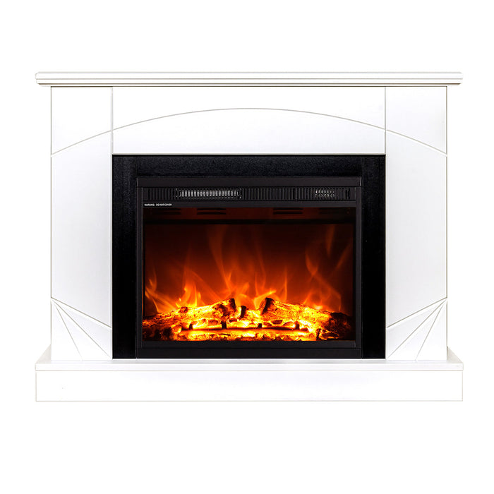 Camino Elettrico da Pavimento 85x110x27 cm Effetto Fiamma 1500W Madeira & Lorance Noce