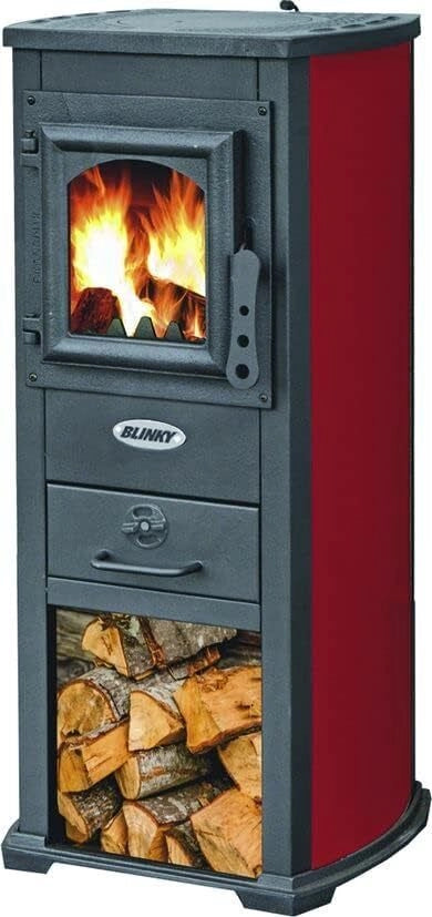 BLINKY 8011779398399 Lux Berna Stufa a legna 5,3 kW Classe A attacco tubo 12 cm (46x40x90 cm) colore Rosso