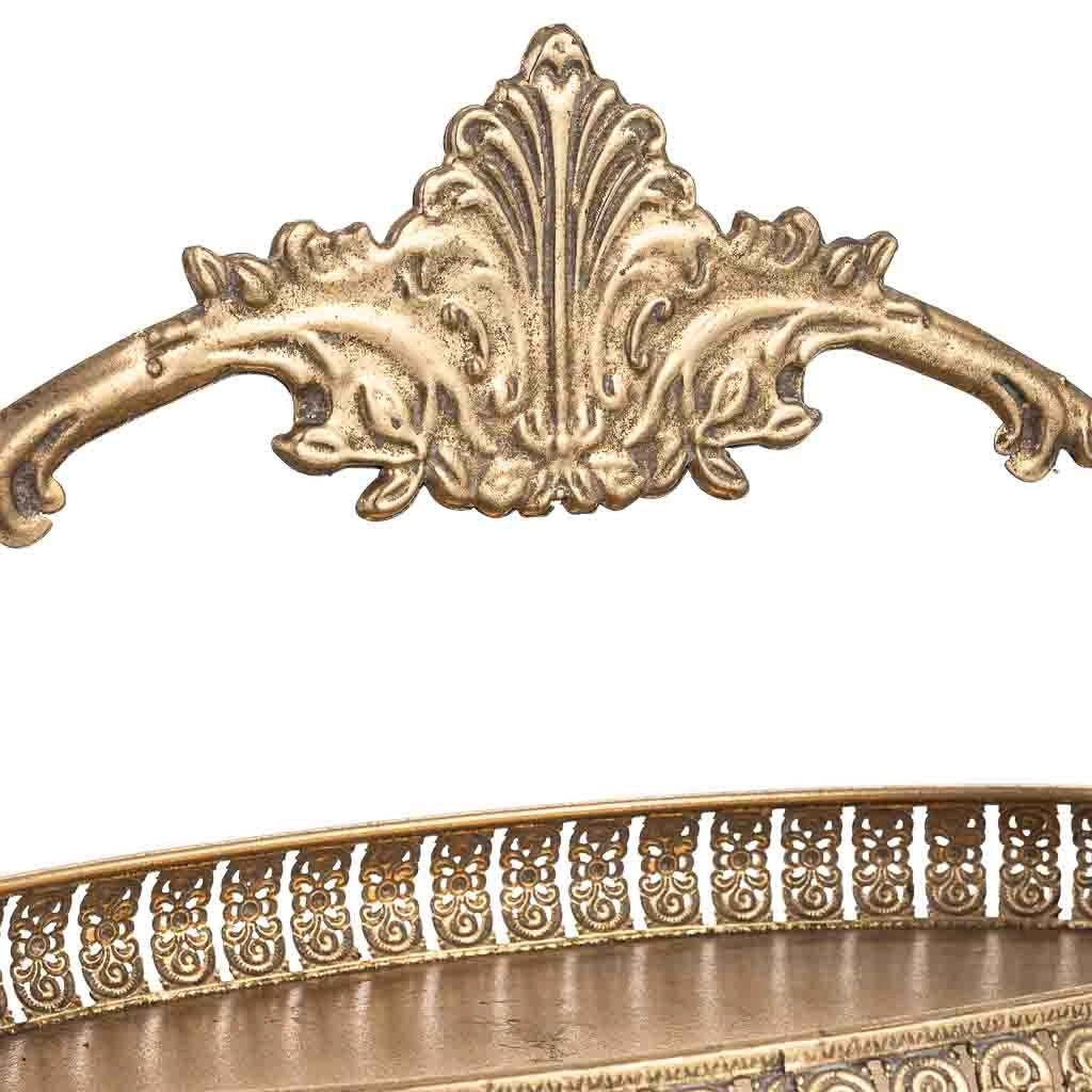 Vassoio in metallo dorato 47x27x30h cm