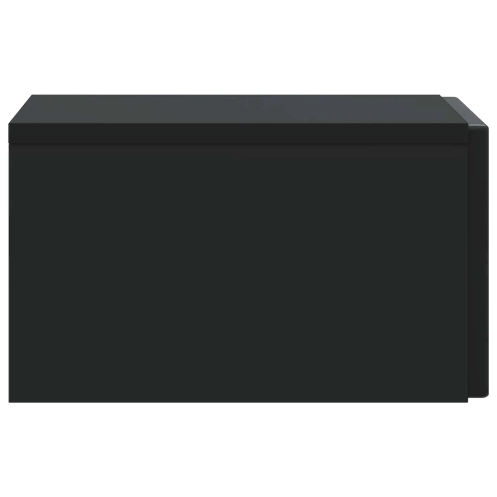 Comodino | Armadio da Notte | Mobiletto da notte a muro con cassetto Nero 33 x 34,5 x 20 cm
