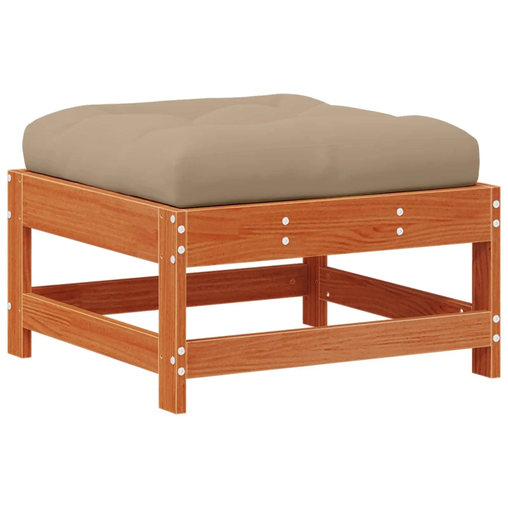 Sedia da giardino-Poggiapiedi da giardino con cuscino Legno Massello di Pino