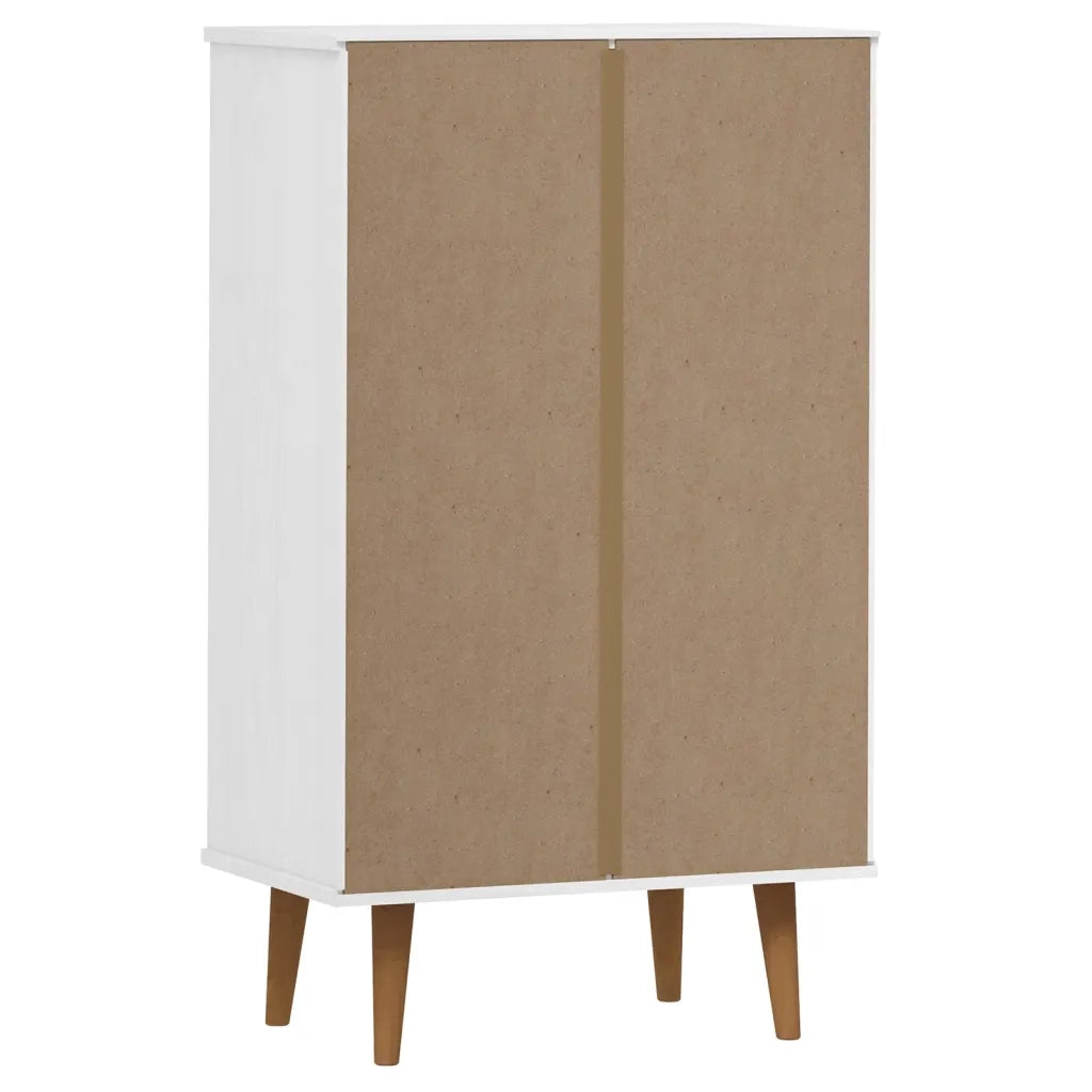 Scarpiera MOLDE Bianca 59,5x35x103 cm in Legno Massello di Pino cod mxl 53631