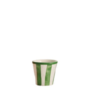 Zafferano Set 6 Bicchierini Collezione Lido Modello Righe in Ceramica Artigianale Colore Verde Fatti a Mano in Italia Civita Castellana