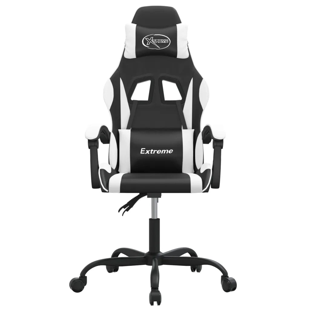 vidaXL Sedia da Gaming Girevole Nero e Bianco in Similpelle