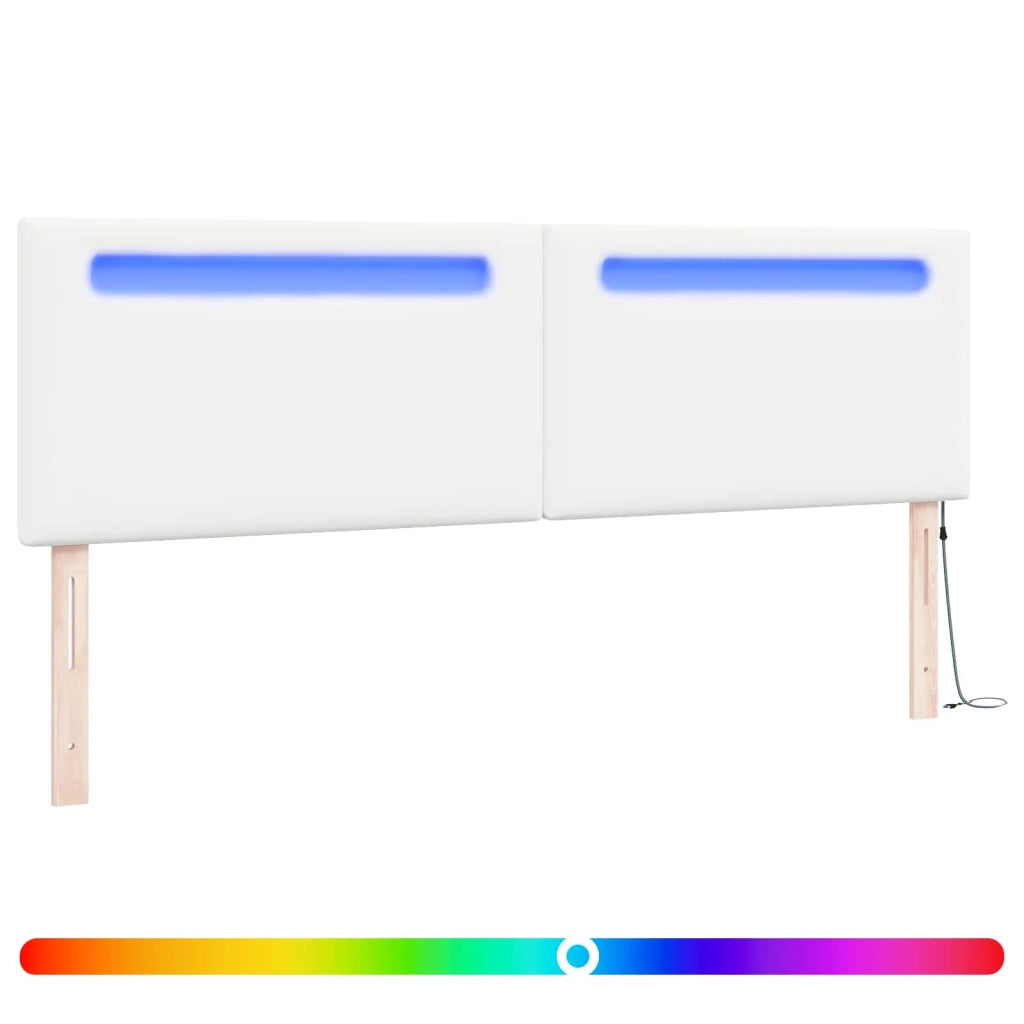 Testiera LED Bianco 180 cm Pelle Sintetica 42007310