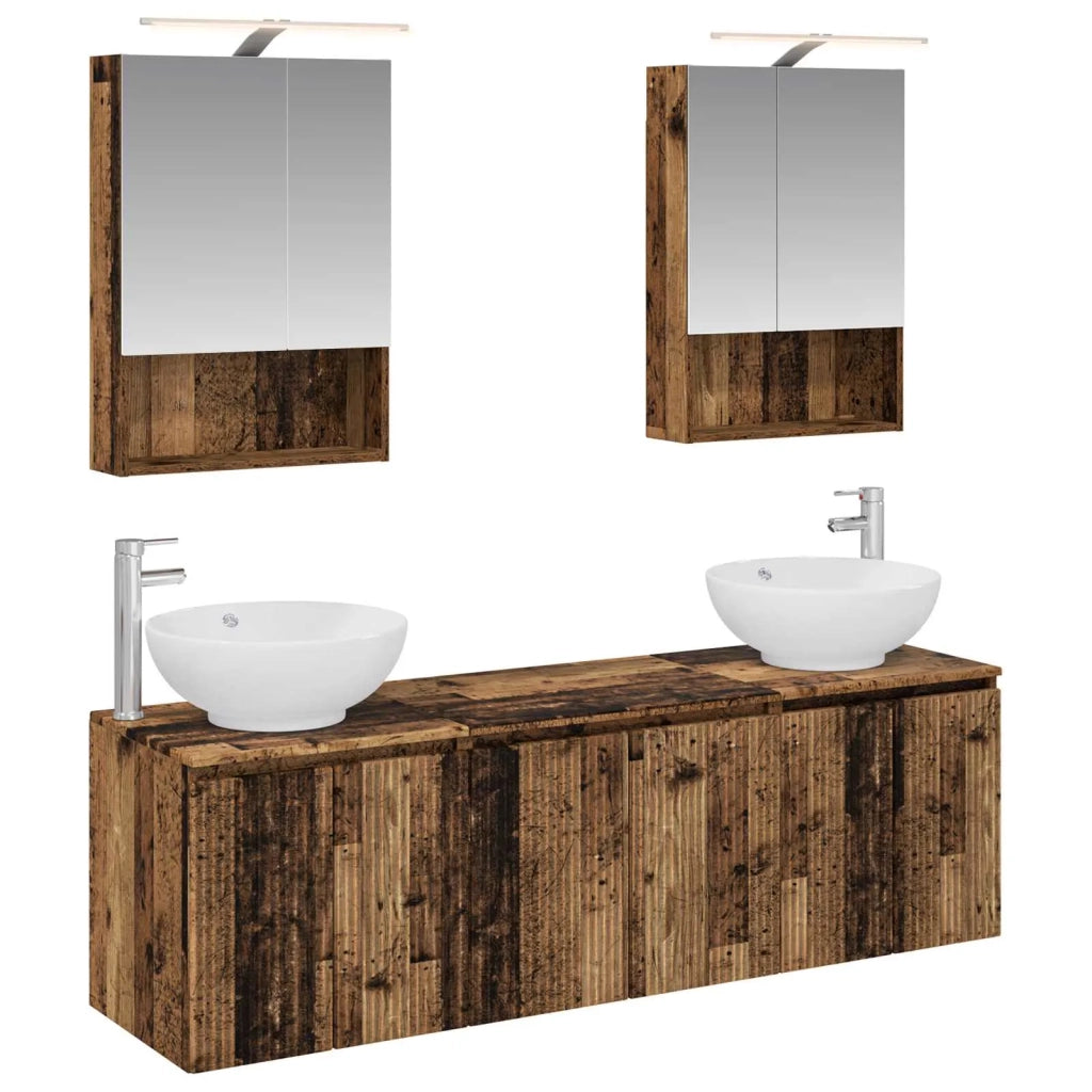 Set di Armadi da Bagno 5 pcs Legno antico Legno ingegnerizzato 3406485