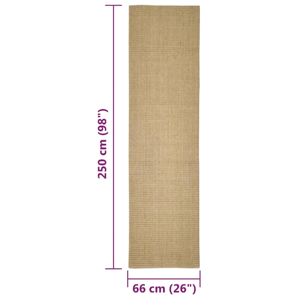 Tappetino tiragraffi in sisal per gatti 66 x 250 cm Marrone chiaro 02_0045546