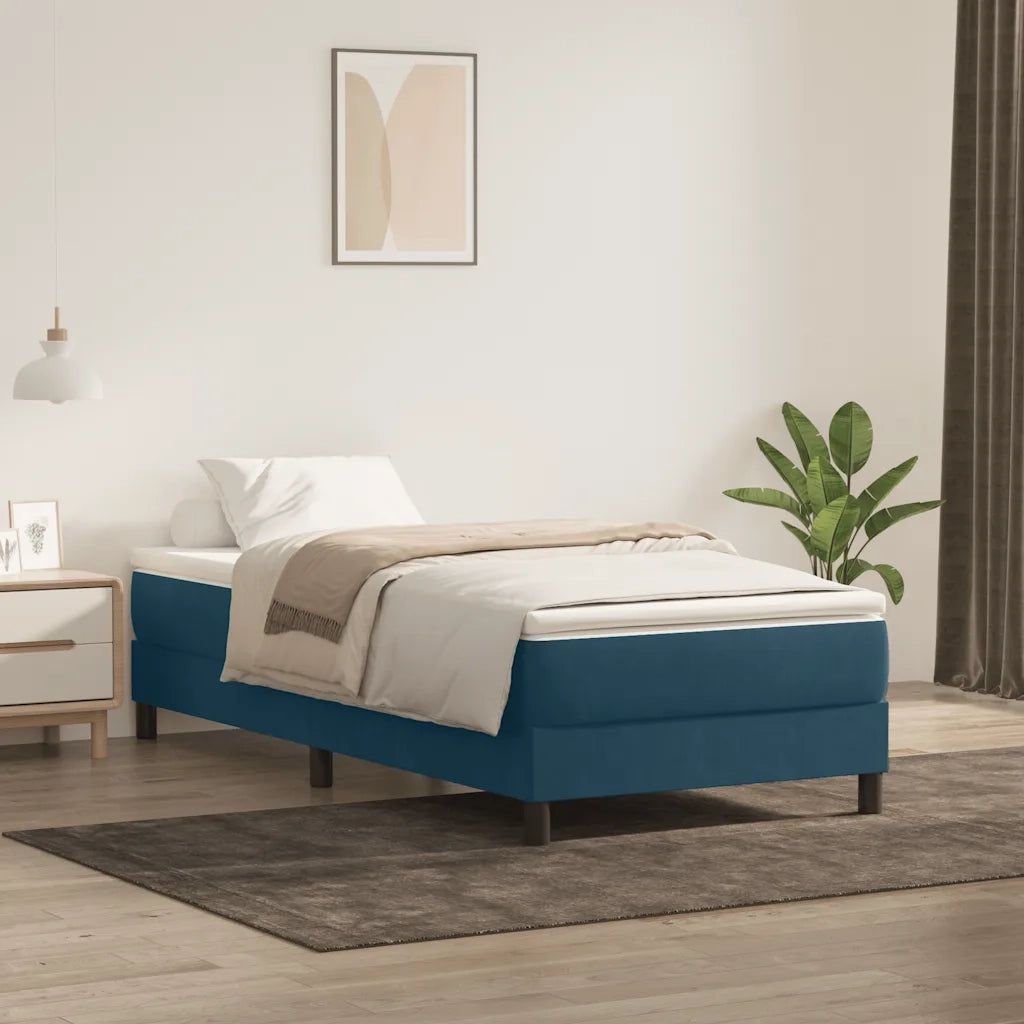 vidaXL Letto a Molle senza Materasso Blu Scuro 80x220 cm Velluto