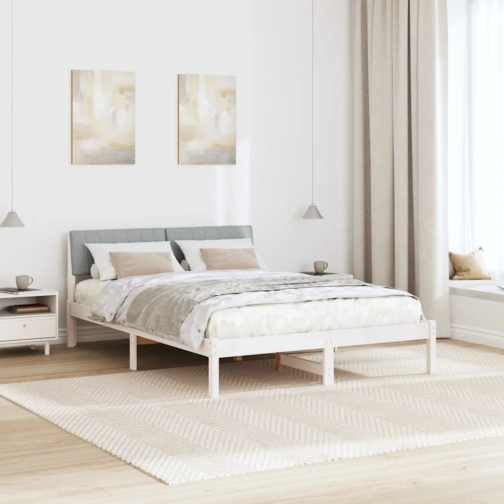 Struttura del letto-Giroletto-Rete del Letto Bianco e grigio chiaro 135 x 190 cm 534670
