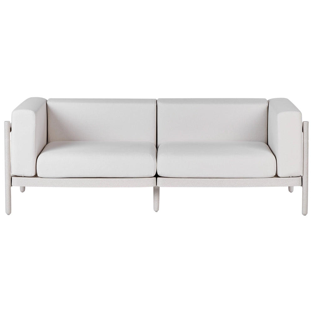 Divano da giardino a 2 posti Light Beige Struttura sintetica per esterni con cuscini Stile moderno