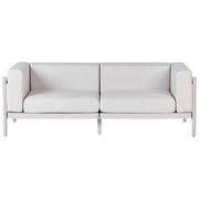 Divano da giardino a 2 posti Light Beige Struttura sintetica per esterni con cuscini Stile moderno