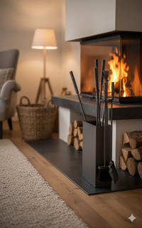 Set Camino 4 Pezzi con Barilotto 20x10x60 cm in Ferro Belfer 3010 Antracite