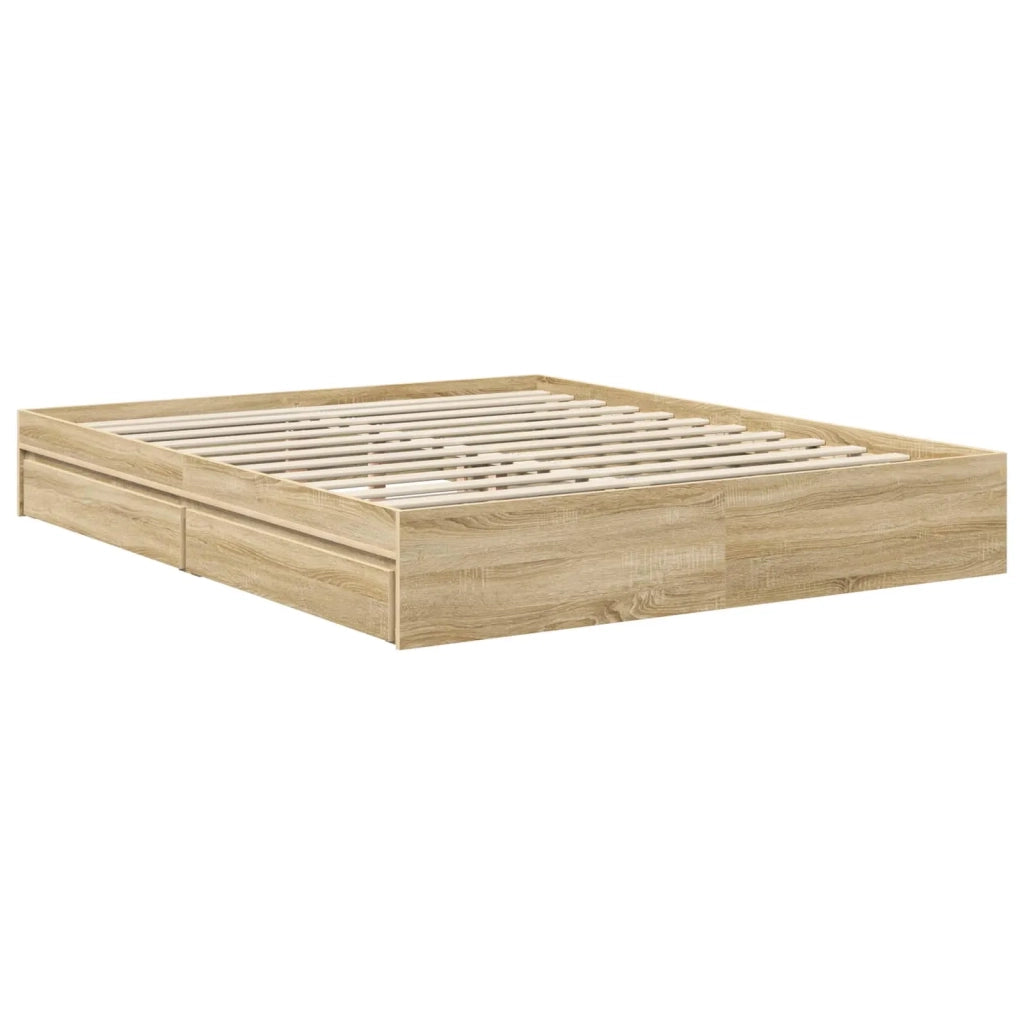 Letto con Contenitore con cassetto Rovere Sonoma 160 x 200 cm 3413487