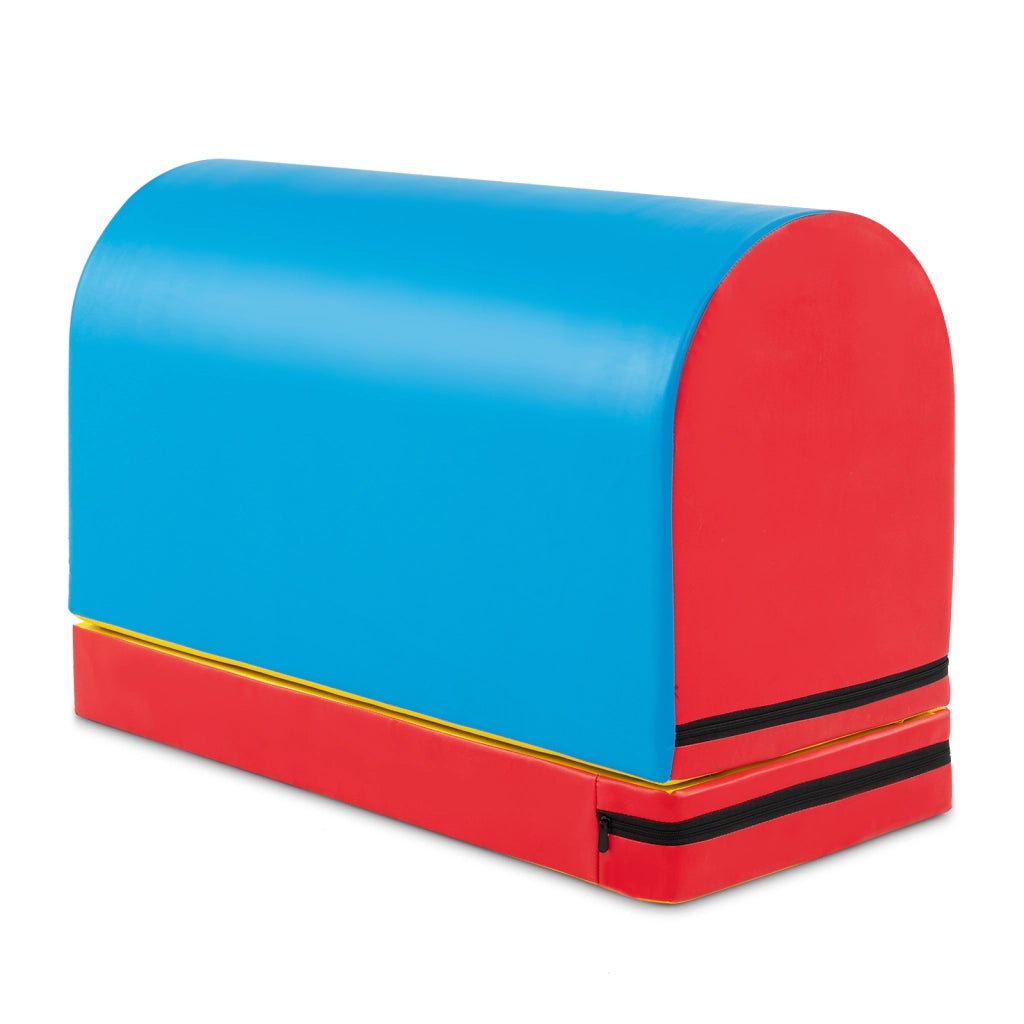 Appetino per capriole mailbox scatola ginnastica ecopelle tappetino rimovibile maniglia casa palestra-Attrezzo sicuro e resistente per bambini Blu