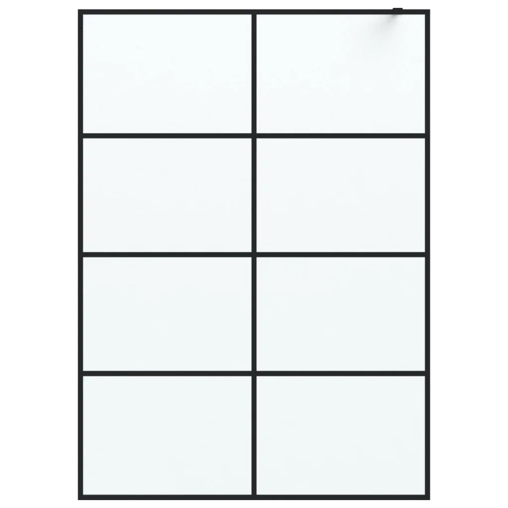 Parete Doccia Walk in Nera 140x195 cm Vetro Smerigliato ESG
