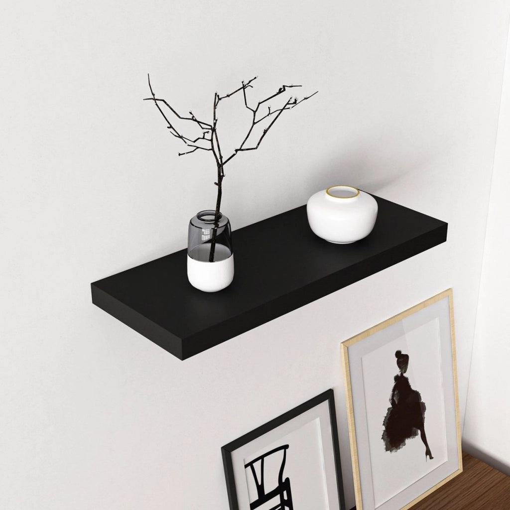 Varena, Mensola un Ripiano, 60x23x4h cm Nero
