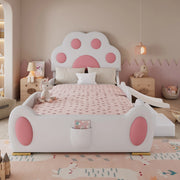 letto imbottito pu rosa bianco 90x200 cm