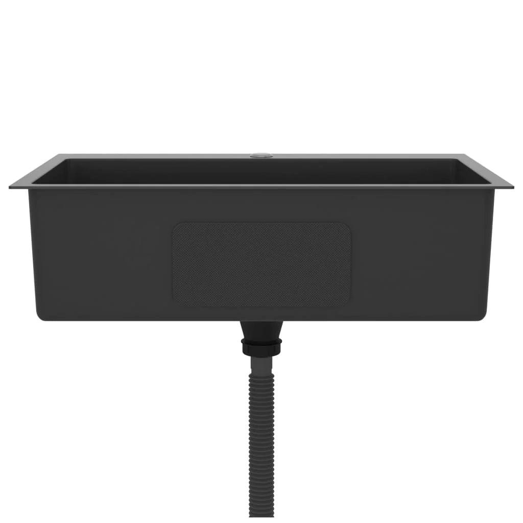 Lavello da cucina fatto a mano 70 x 44 cm acciaio inox nero 02_0002466