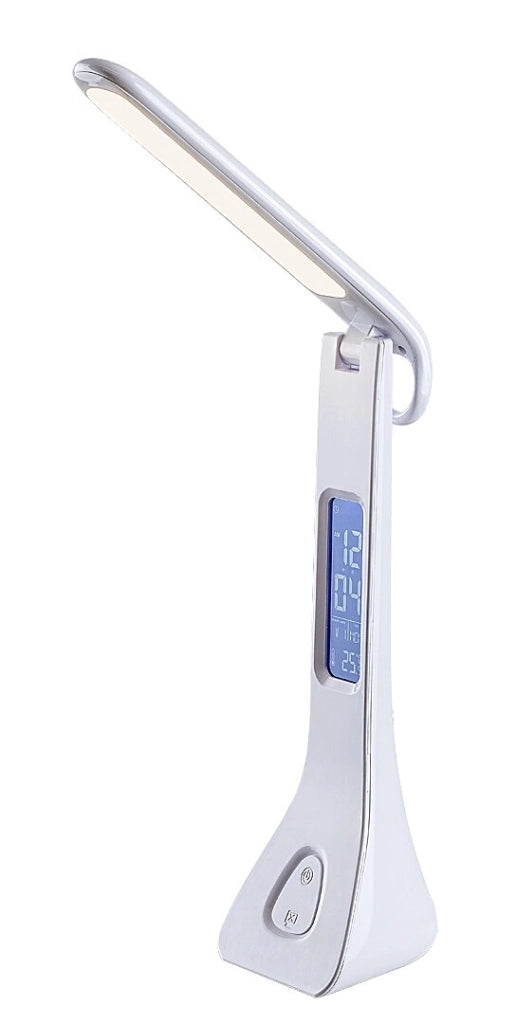 Lampada scrivania LED 7W con display bianca Rabalux