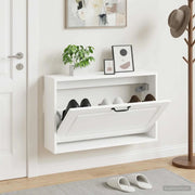 Mobiletto per Scarpe da Muro UTRECHT 71 x 17 x 43 cm Bianco 897725