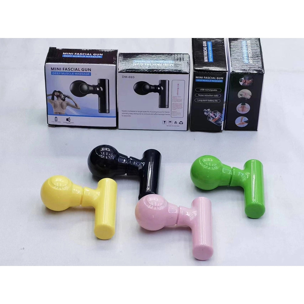 Trade Shop - Mini Pistola Massaggio Schiena Spalla Pancia Coscia Viso Ricarica Usb 4 Velocità -