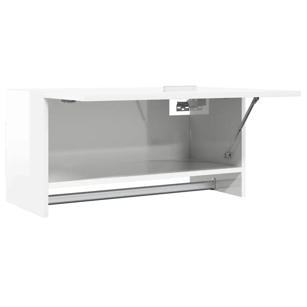 Armadio Bianco Lucido 70x32,5x35 cm in Legno Multistrato 808248