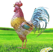 Decorazione per giardino metallica - Statuetta di gallo - Decorazione per esterni - Manufatto artistico - 30 cm - Giardino decorativo