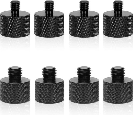Adattatore per Microfono da 8 pezzi 3-8 maschile a 1-4 femminile e 1-4 maschile a 3-8 femminile Adattatore per Trussa Camera e Piedistallo per Microfono e Montaggio per Microfono