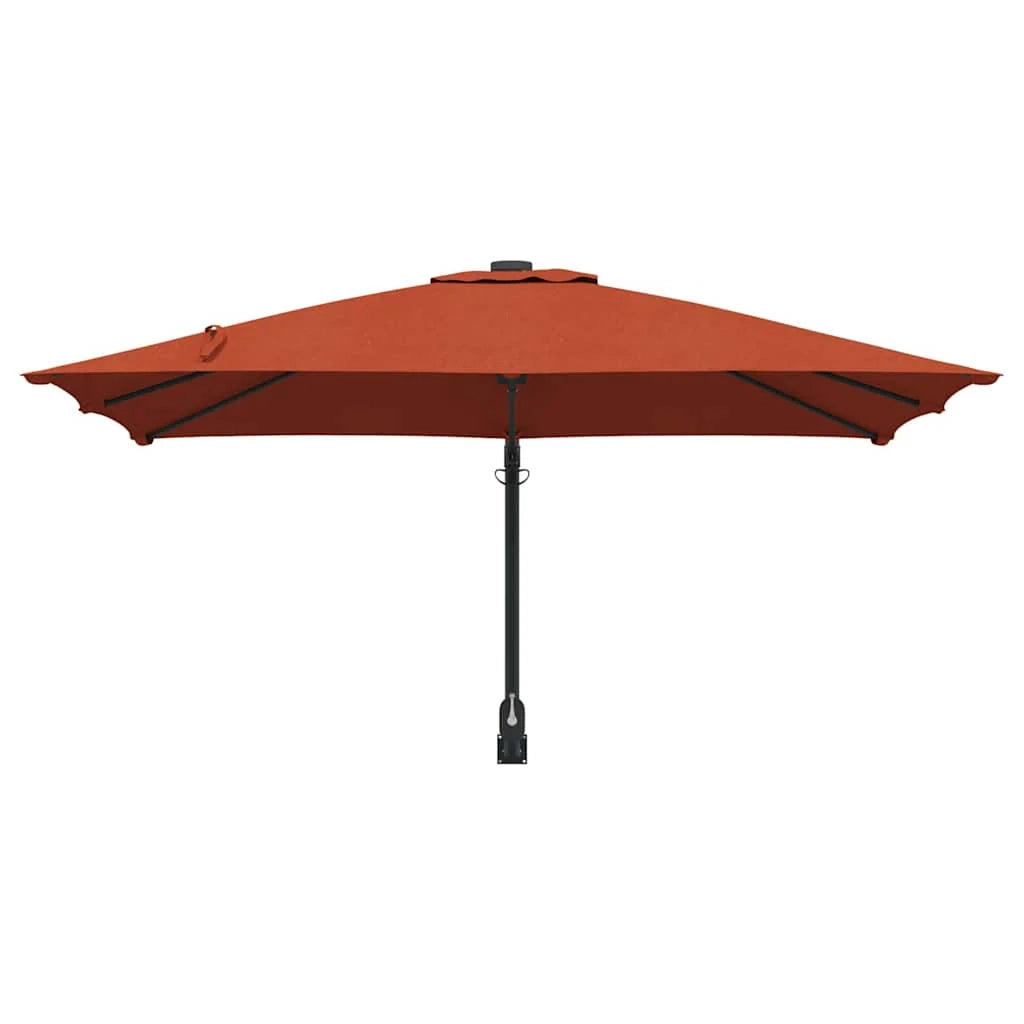 Ombrellone da giardino moderno inclinabile per terrazza 247,5 x 248,5 x 160 cm poliestere color terracotta 02_0058639