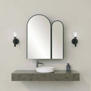 Mobile sottolavabo Paramaribo, Mobiletto da bagno, Contenitore porta lavabo, Armadio per lavandino, 50x12h45 cm, Nero
