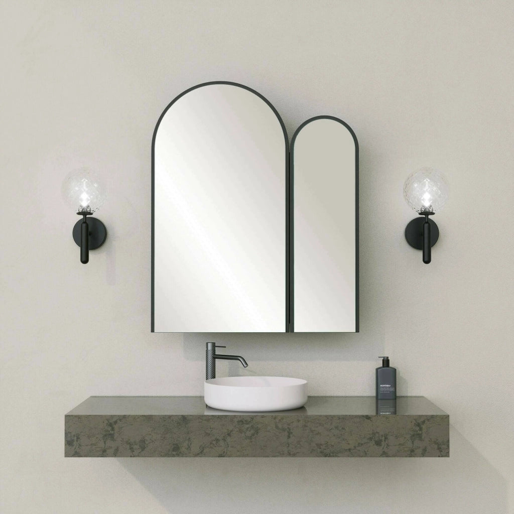 Mobile sottolavabo Paramaribo, Mobiletto da bagno, Contenitore porta lavabo, Armadio per lavandino, 50x12h45 cm, Nero